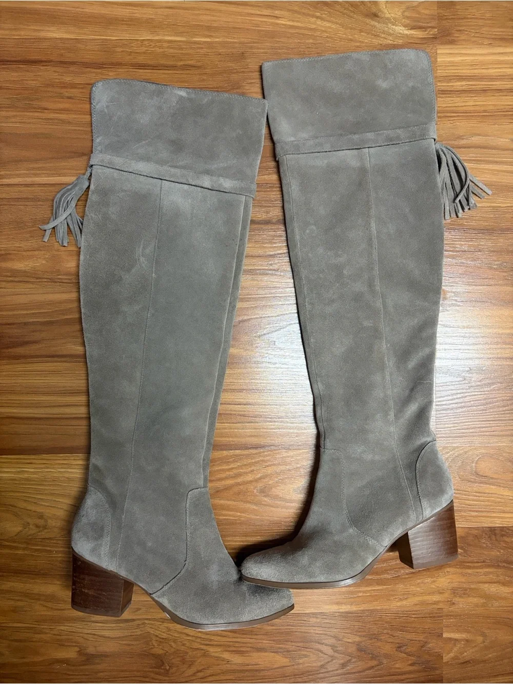 Sole Society Women's Taupe Suede Over-the-Knee Boots